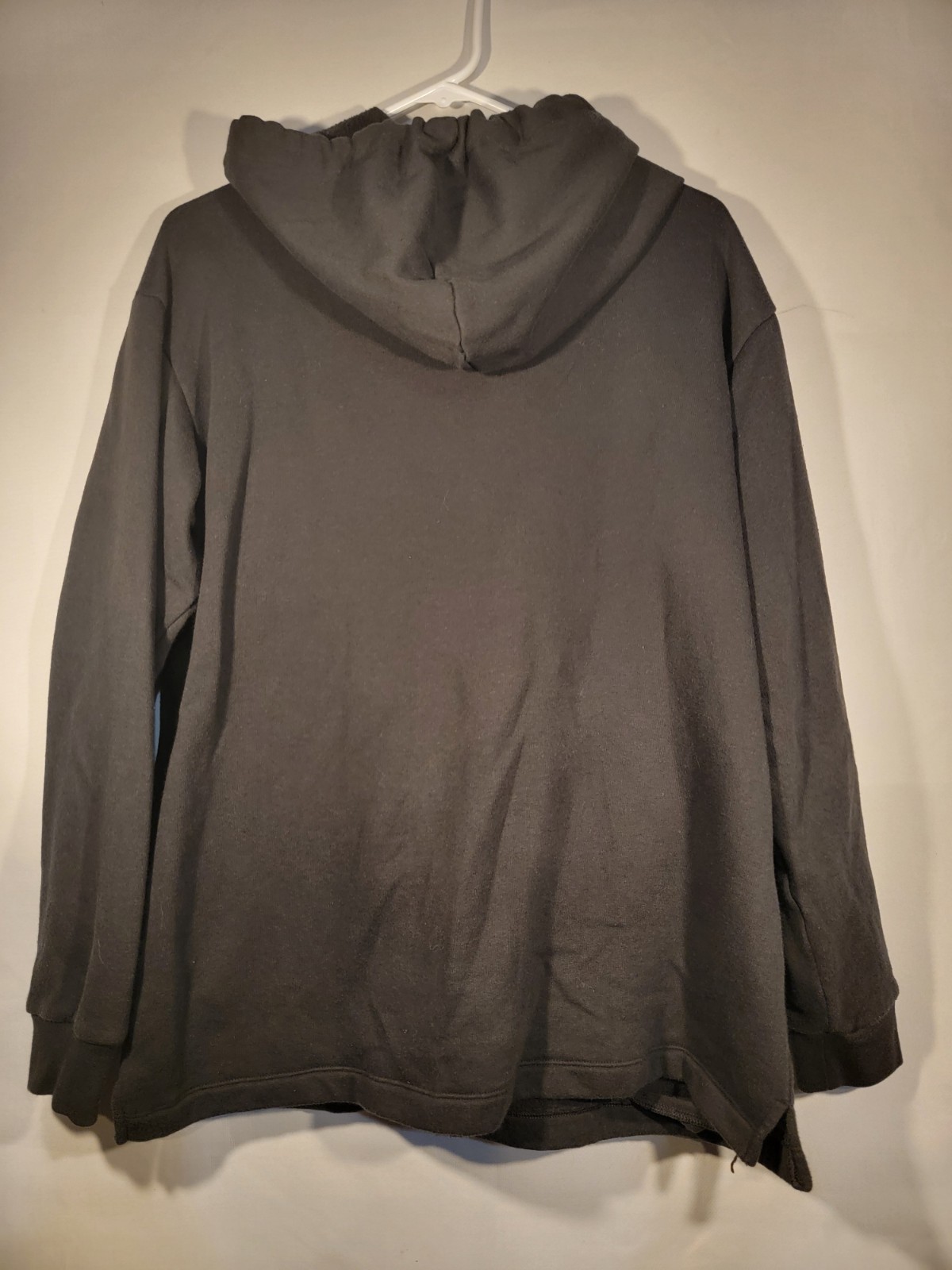 PINK Victoria’s Secret Black Logo Fleece Pullover Hoodie Drawstring Women’s M