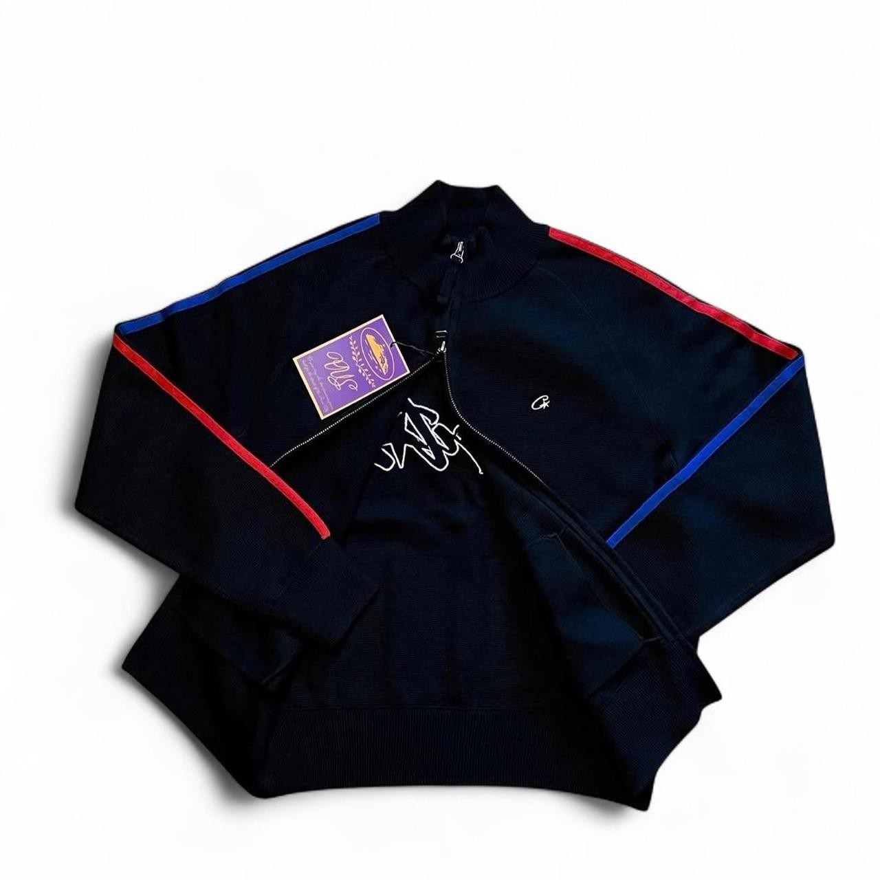 Corteiz Men’s Black and Navy Sweatshirt
