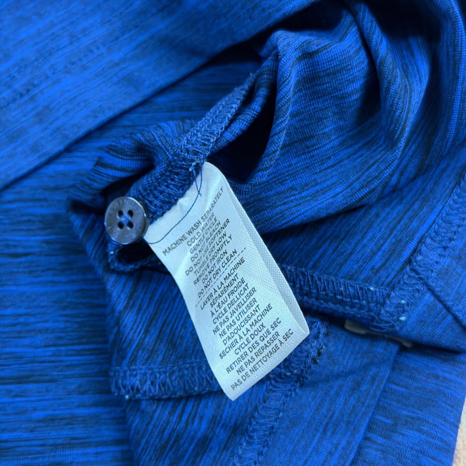 Levelwear Modern Fit Polo Shirt Mens Large Blue Space Dye Performance Stretch