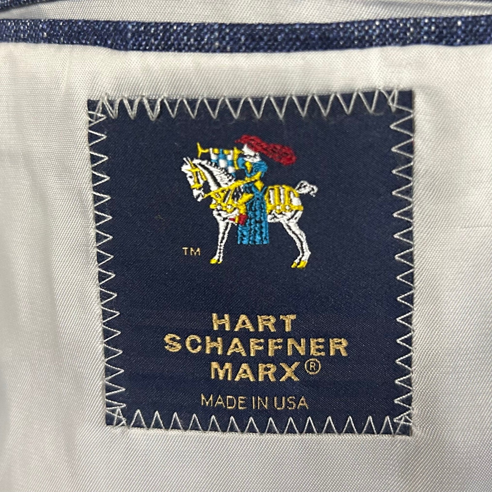 NEW Hart Schaffner Marx 40R Sport Coat Wool Blend Blue Plaid Two Button Vented