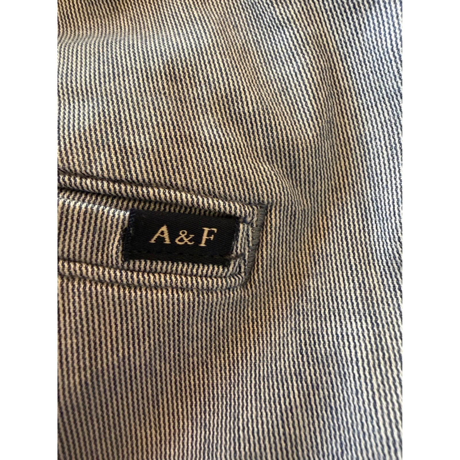 Abercrombie & Fitch Men Seersucker Chino Pants 31X32 Blue Striped Cotton Stretch