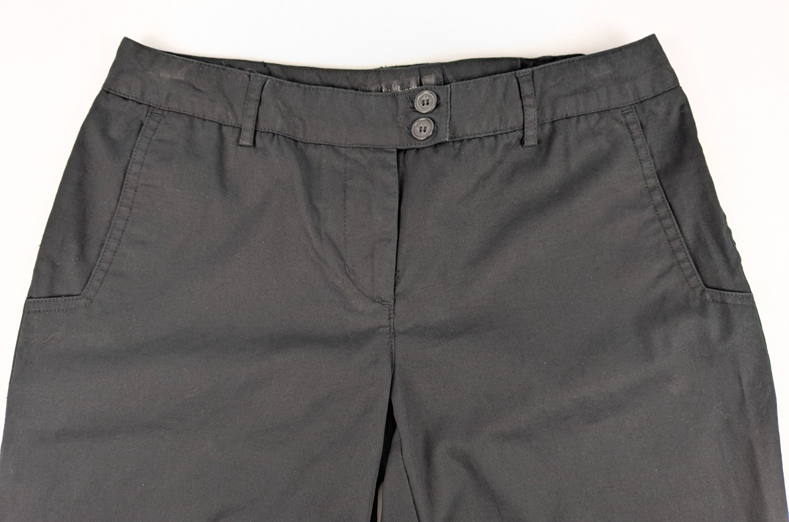 Daisy Fuentes Moda Capri Pant Womens 6 Black Onyx Cuffed Dress Business Casual