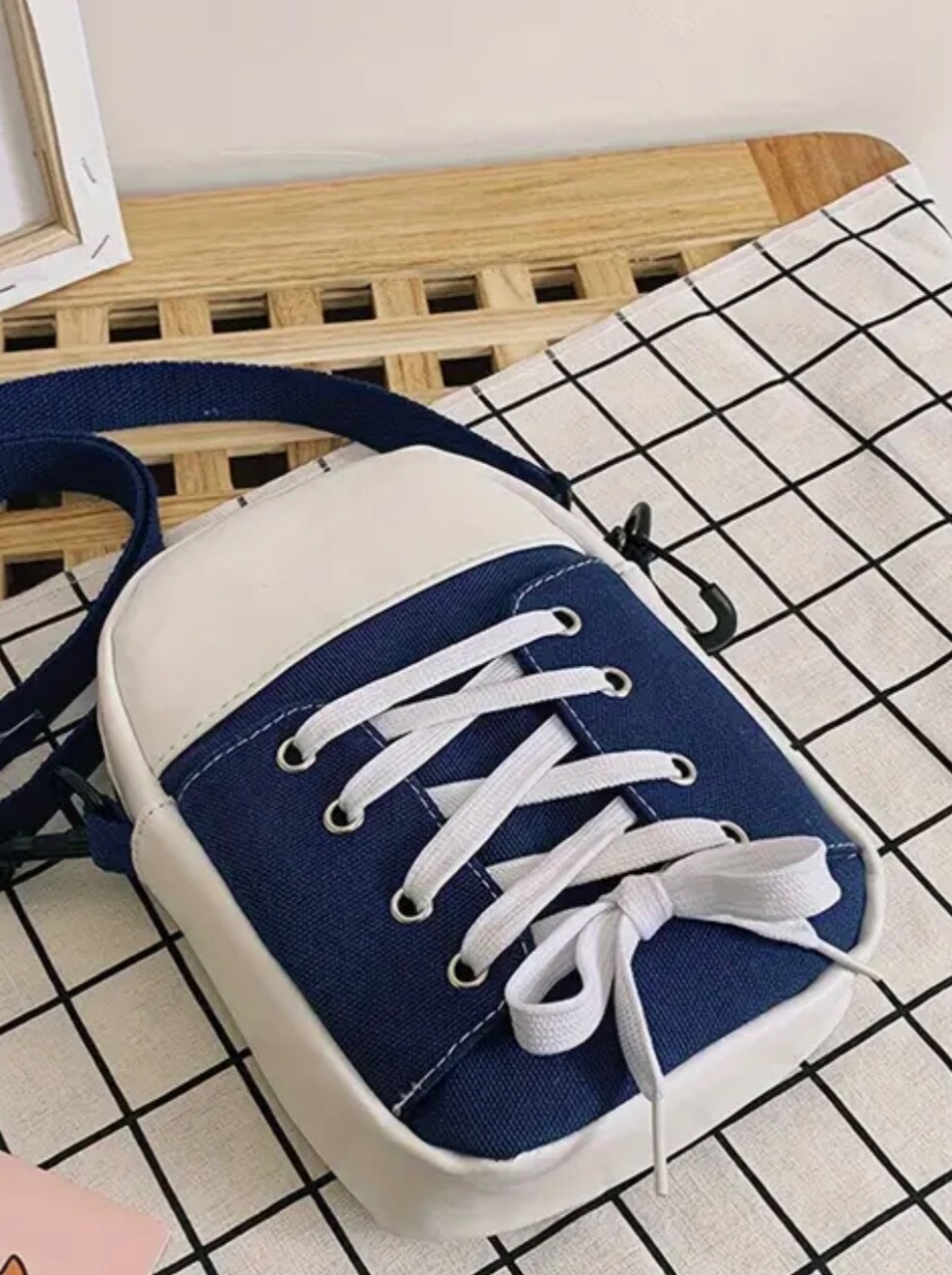 Lace Up Shoe Design Crossbody / Purse Great for sporting Events or Parties
