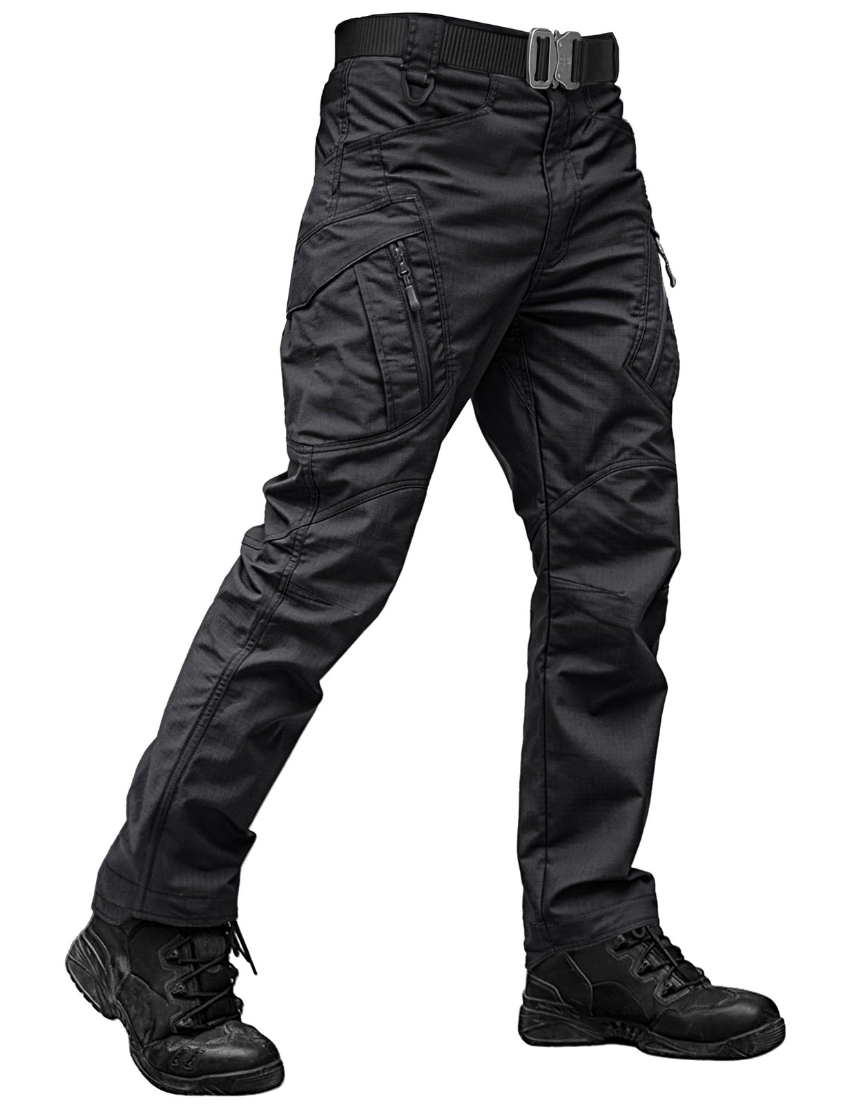 COTRASEN Mens Hiking Pants Cargo Working Trousers Ripstop 9 Pockets Pants