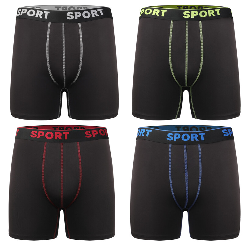 4 Pack Men Anti Chafing Underwear Boxer Briefs Moisture Wicking Lightweight Soft