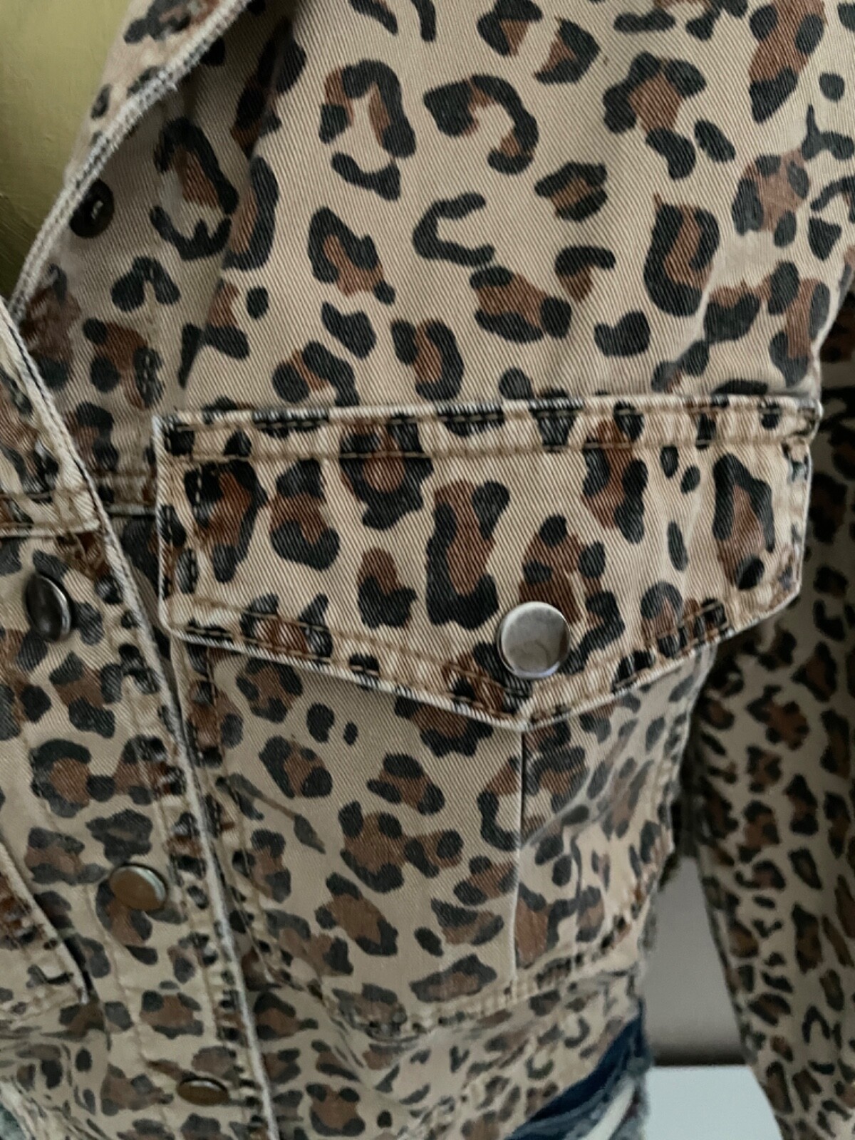 COTTON ON Classic LEOPARD Print JEAN JACKET Size 4