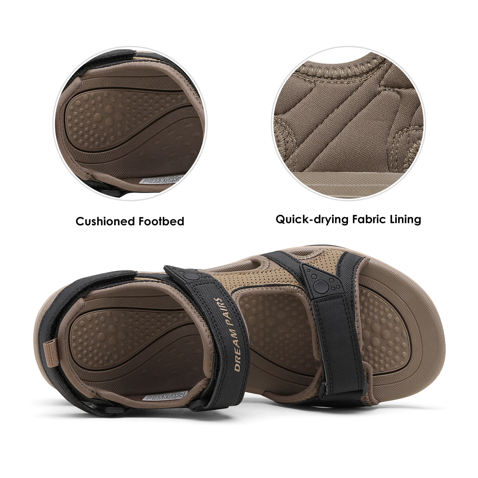 Men Athletic Sandals Hiking Beach Sandals Sport Outdoor Arch Support Sandals US