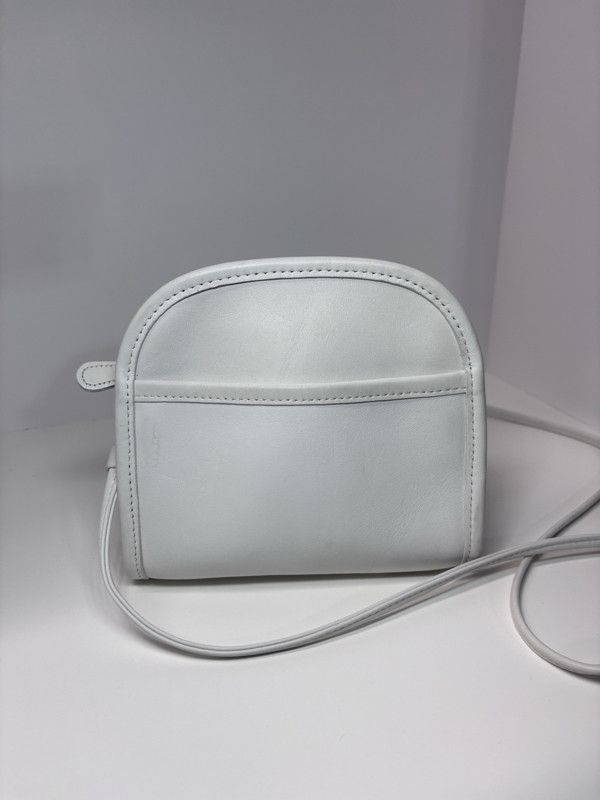 Vintage Coach 9017 Abby Shoulder Bag Bone White Crossbody Leather Purse USA Made