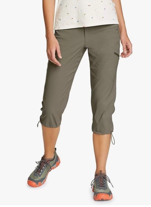 Eddie Bauer Women’s Rainier Capris Green Size 0 Hiking UPF 50+ NWT