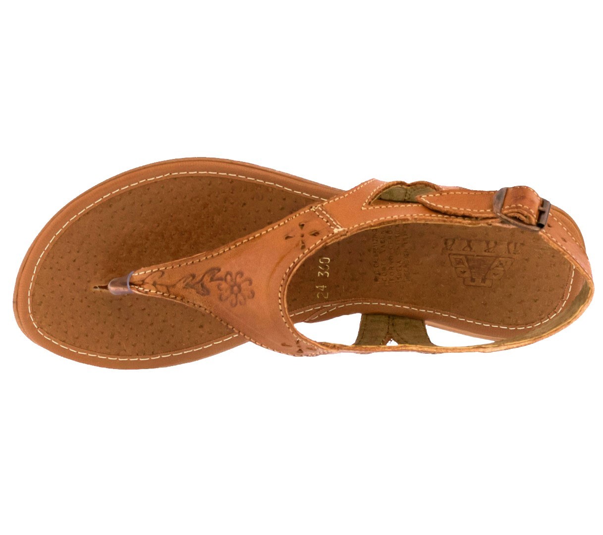 Womens Mexican Huarache Sandals Real Leather T-Strap Handmade Light Brown #542