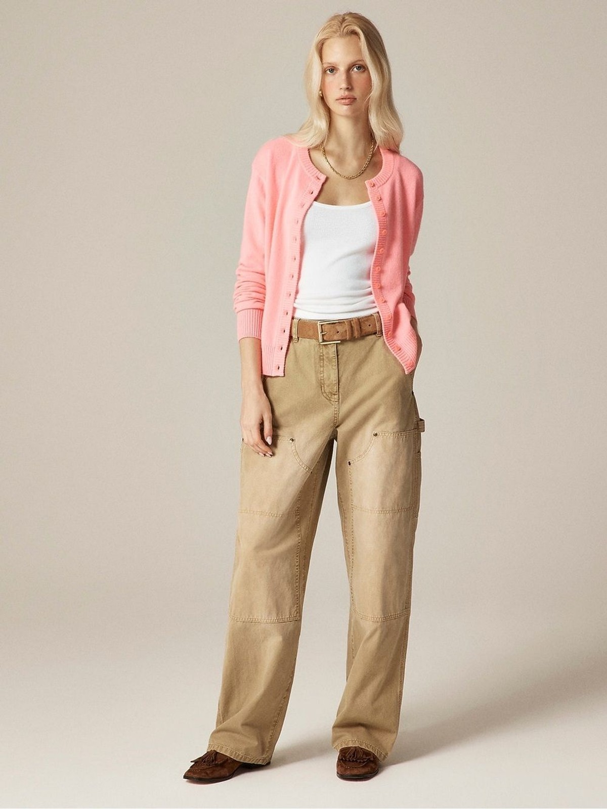J. Crew Perfect Cashmere Cardigan in Neon Vivid Coral Size XL NWT