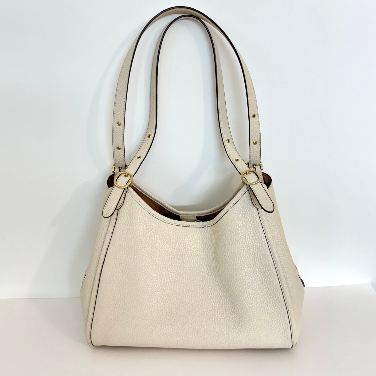 Coach Lori Shoulder Bag Refined Pebble Leather Chalk Off-White C4824