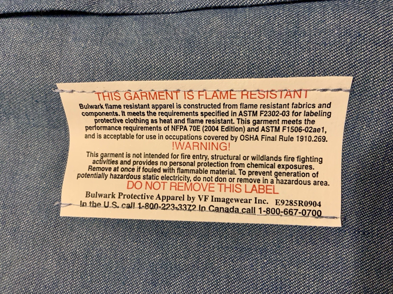 Bulwark Shirt Mens L Blue Solid Long Sleeve Button Up Flame Resistant FR