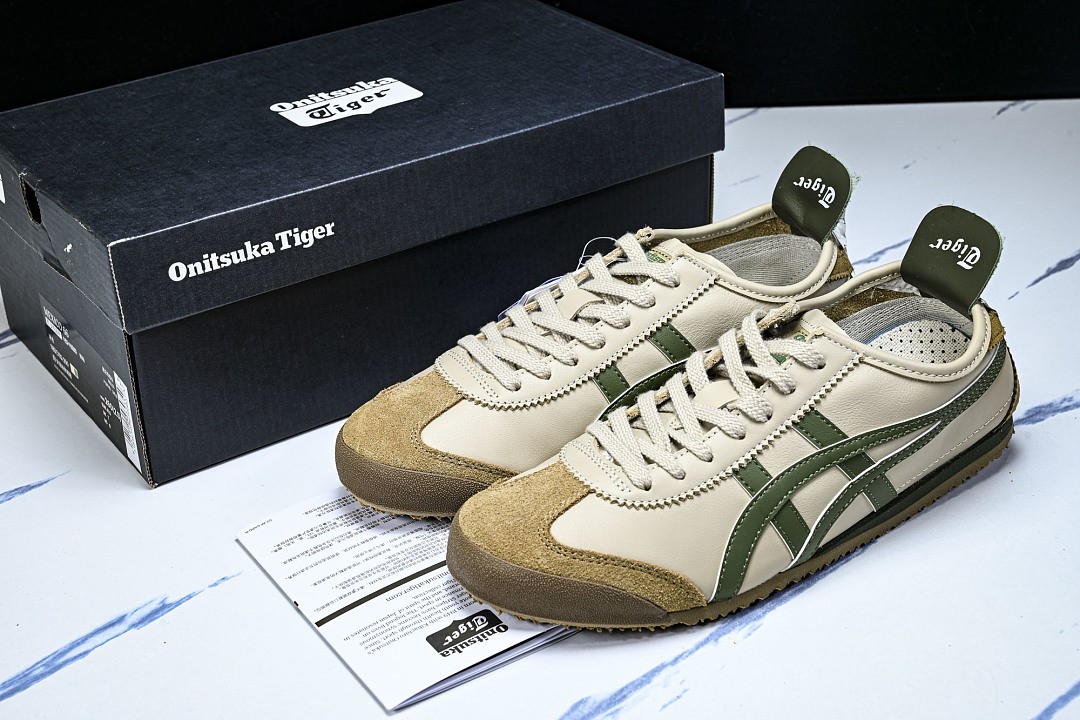 Onits*ka Tiger Mexico66 Beige Grass Green 1183C102-250 Unisex Size 4-11