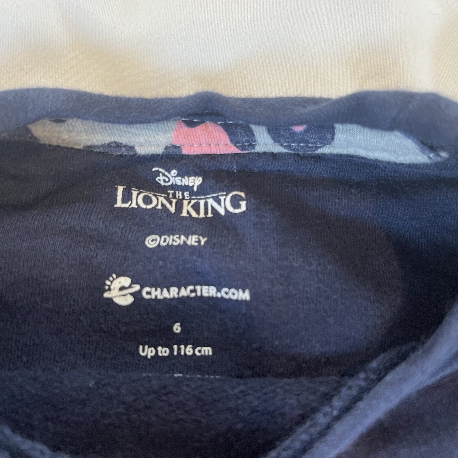 Lion King Sweatshirt Simba Nala Timon Pumbaa Navy Blue Size 6