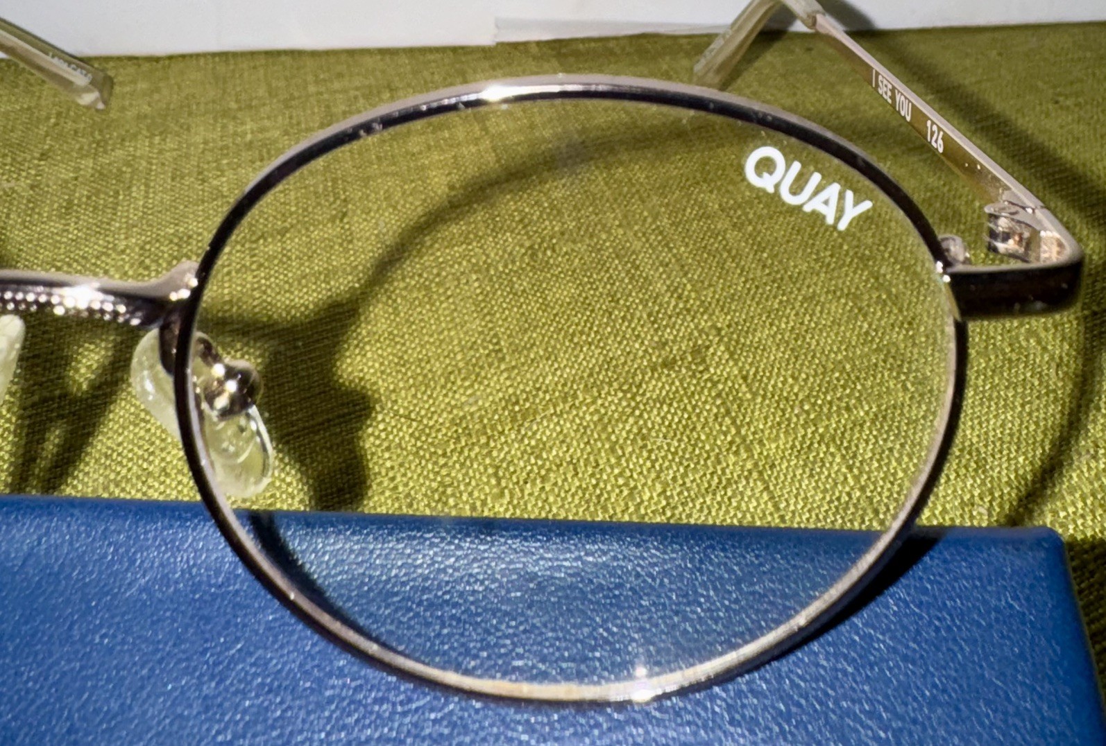 Quay Australia “I See You” Gold Metal Frame Round Blue-Light Blocking Glasses