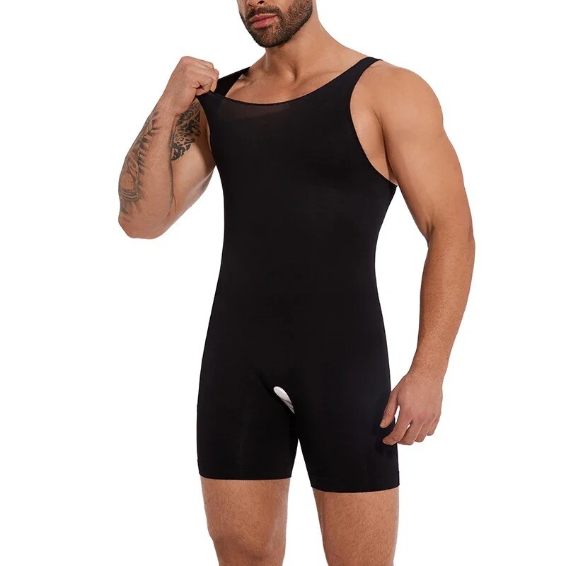 Men Shapewear Tummy Control Full Body Shaper Compression Slim Bodysuit Underwear