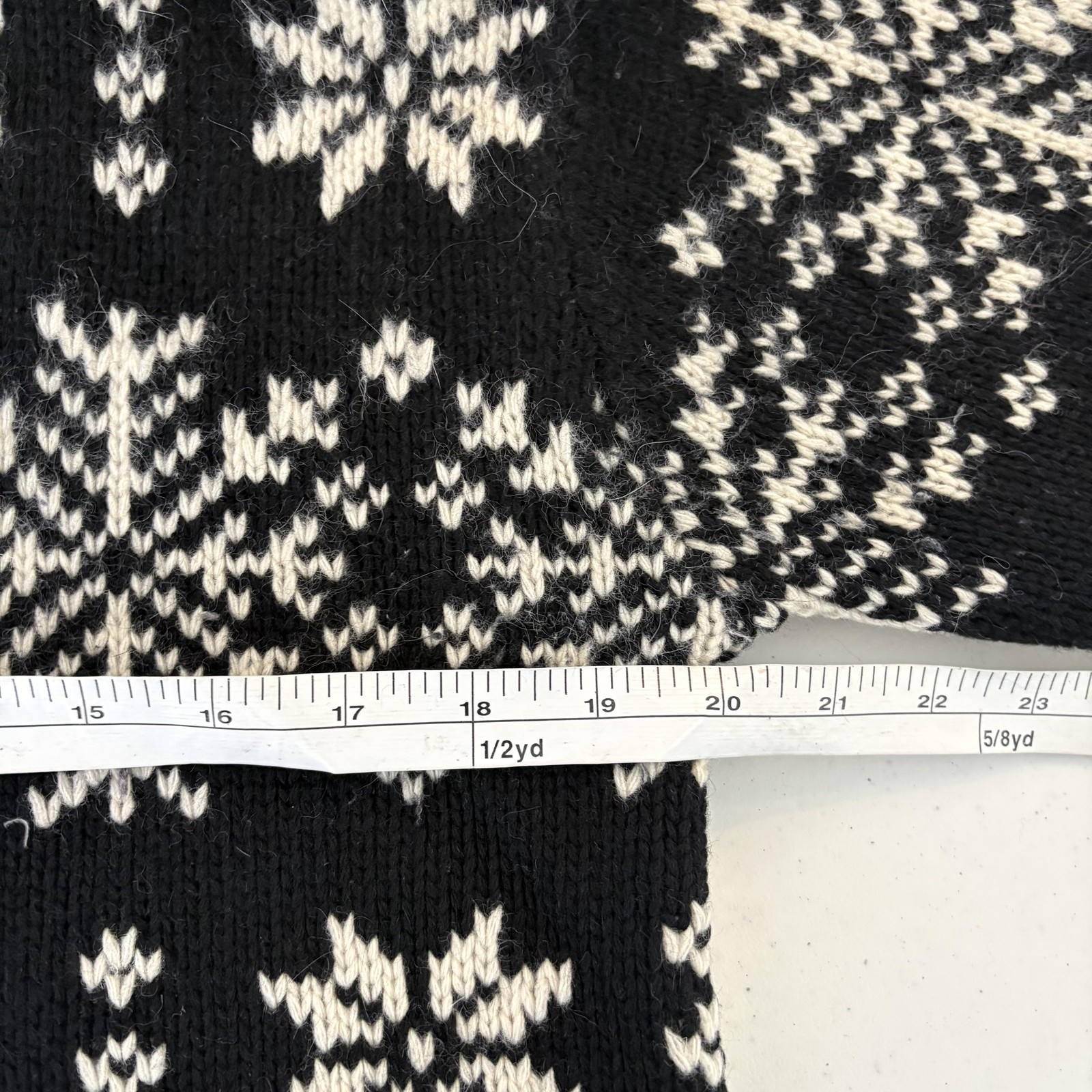 Fair Isle Sweater Womens Petite M Black White Full Zip Mock Neck Ski Holiday