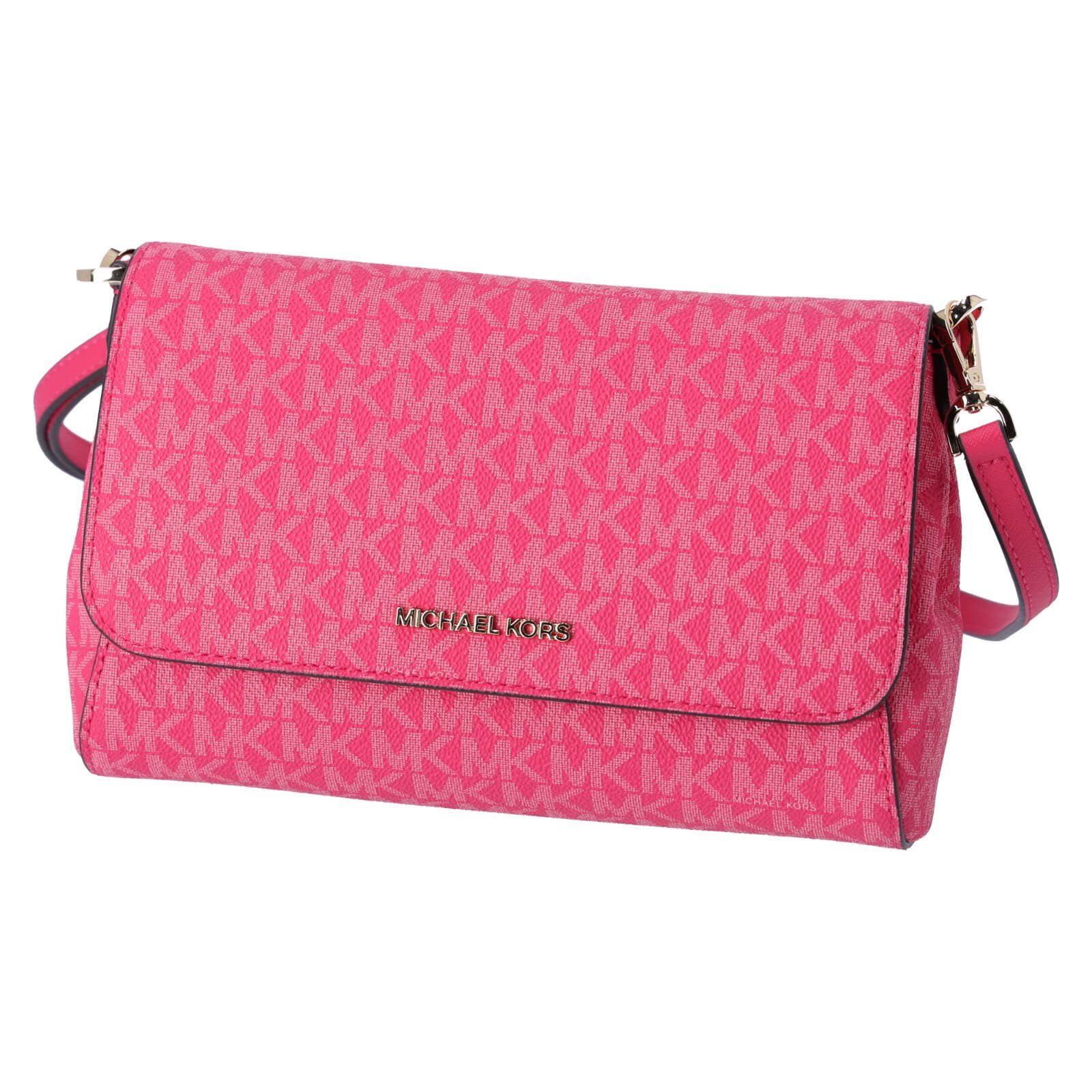 Michael Kors Jet Set Medium Convertible Pouchette Crossbody Electric Pink MK
