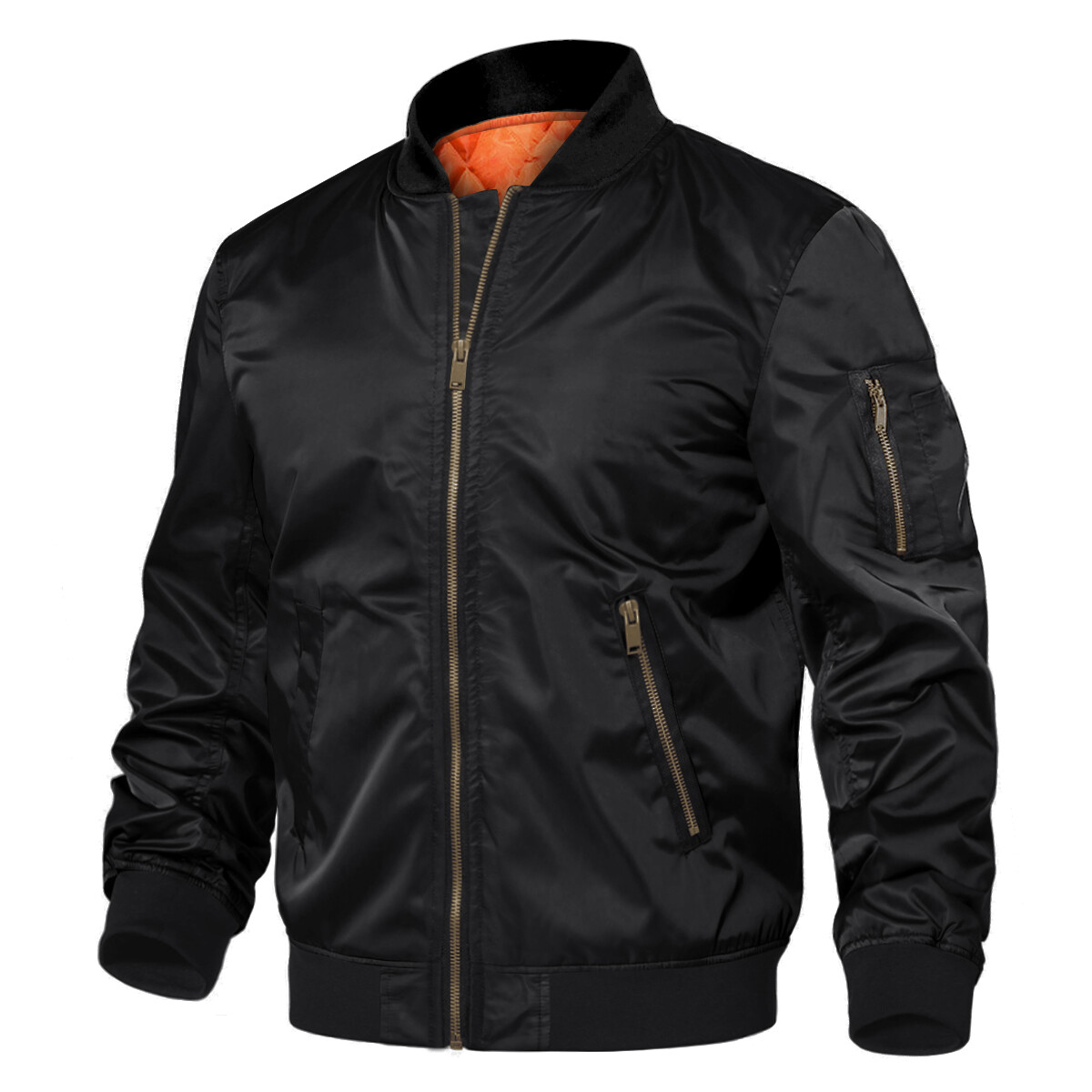 Men’s Training Bomber Jacket Atheletic Firm Pilot Jacket Warm Padded Casual Coat