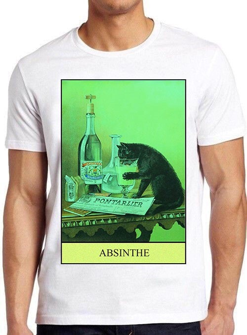 Black Cat Fortune Reading Absinthe Funny Cool Gift Tee T Shirt C1168