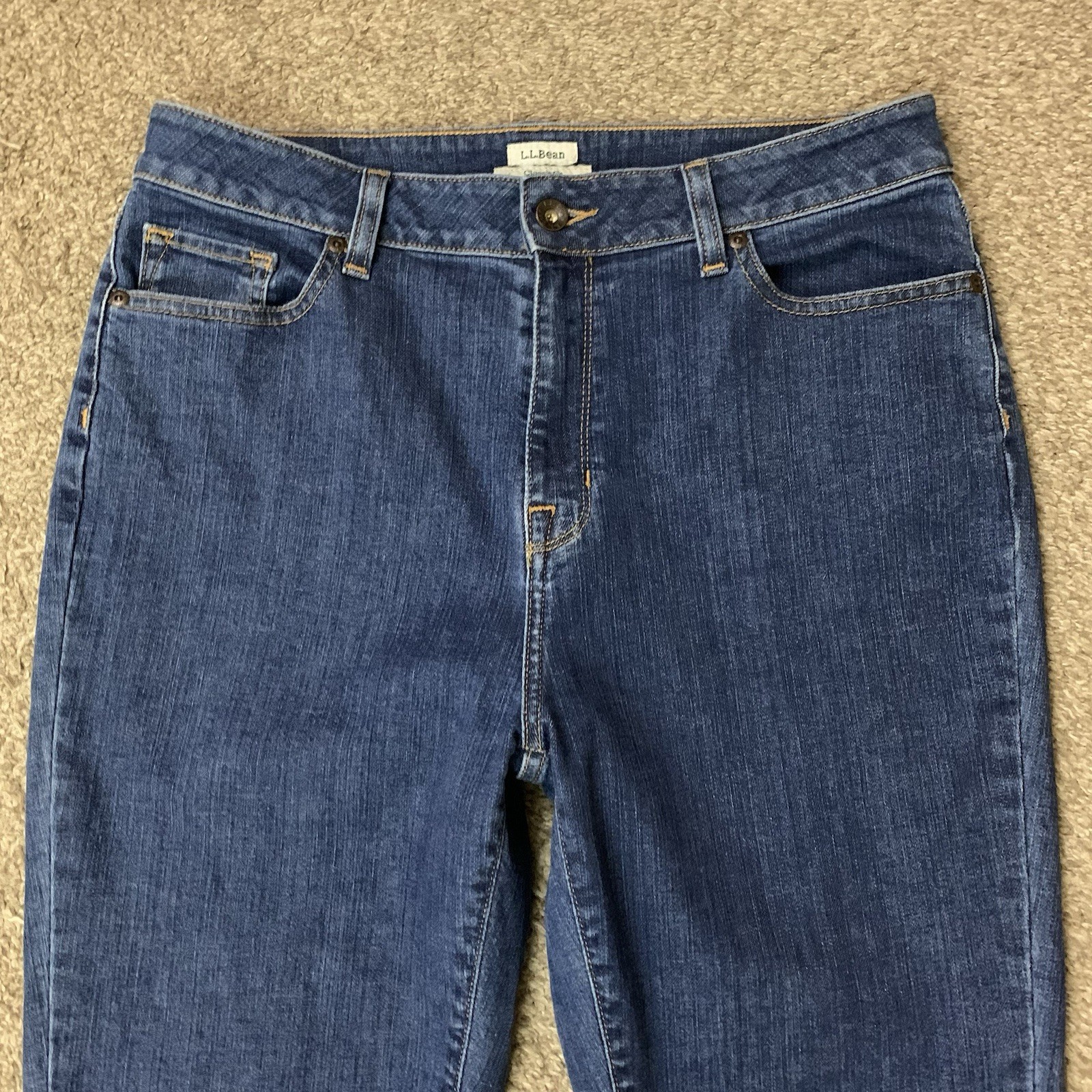 LL Bean Jeans Womens 12 Reg Dark Wash Classic Fit Boot Cut Leg High Rise Stretch