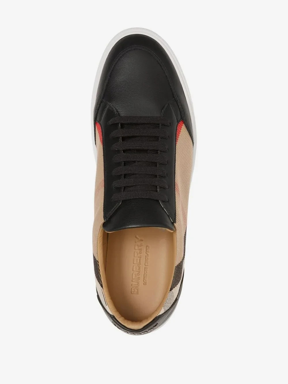 BURBERRY SALE CHECK PANEL SNEAKERS $790 LEATHER WHITE US8/EU38