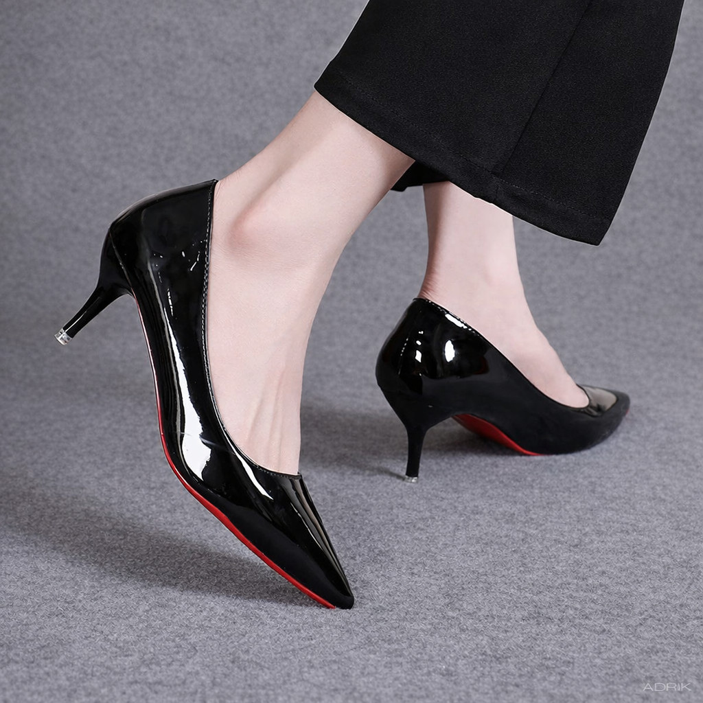 Sexy Red Bottom Women High Heels Classic Ladies Pumps Autumn Leather Dress Heel