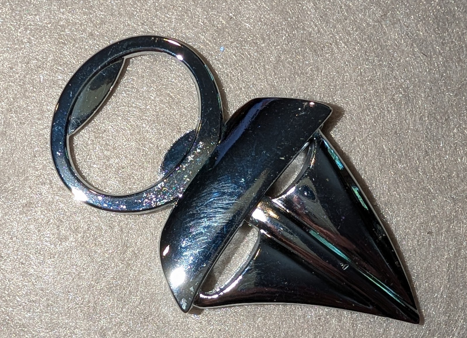 Silver Tone Triangle Charm Key Chain Keyring, Metal Women’s Key Ring Keychain