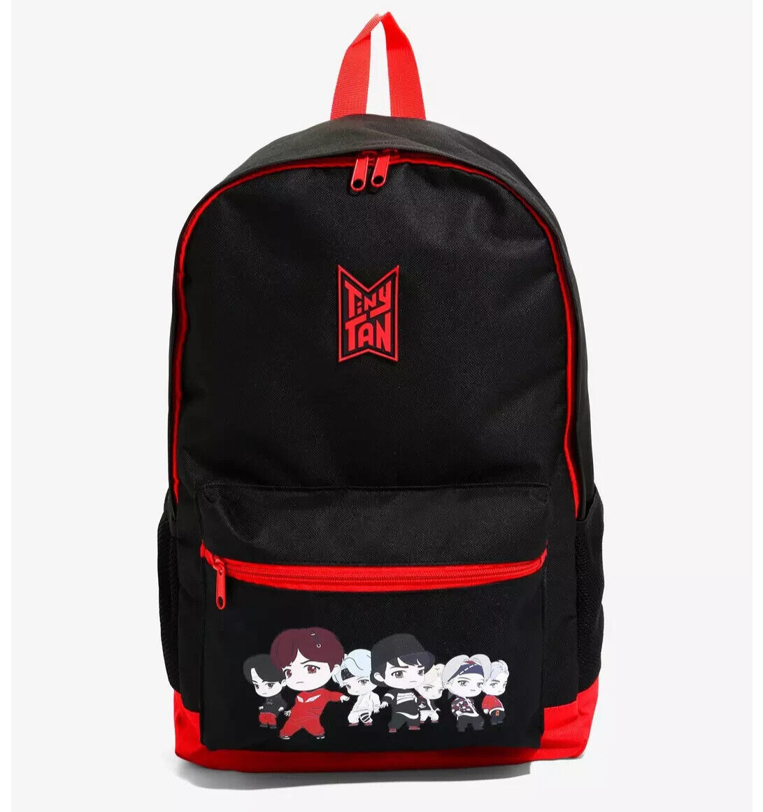 NWT BTS TinyTan Chibi Characters Backpack Black/Red