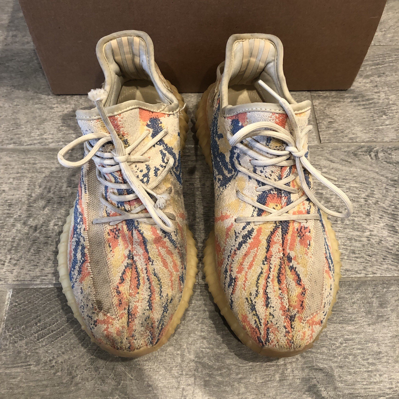 Adidas Yeezy Boost 350 V2 MX Oat Blue Orange Suede Sneakers Men’s Shoes Size 8.5