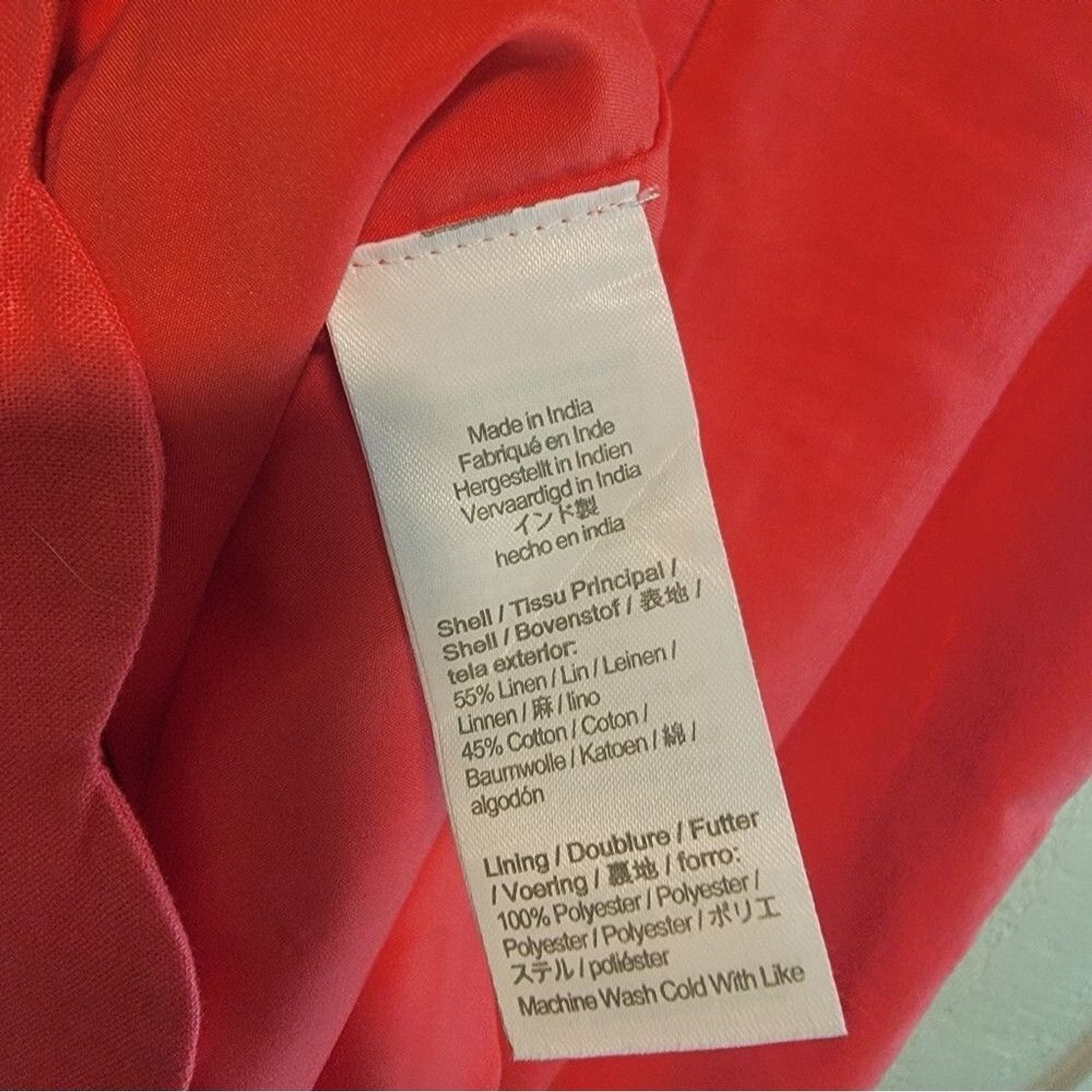 J Crew Scalloped Linen Blend Shift Dress 14 Sleevless