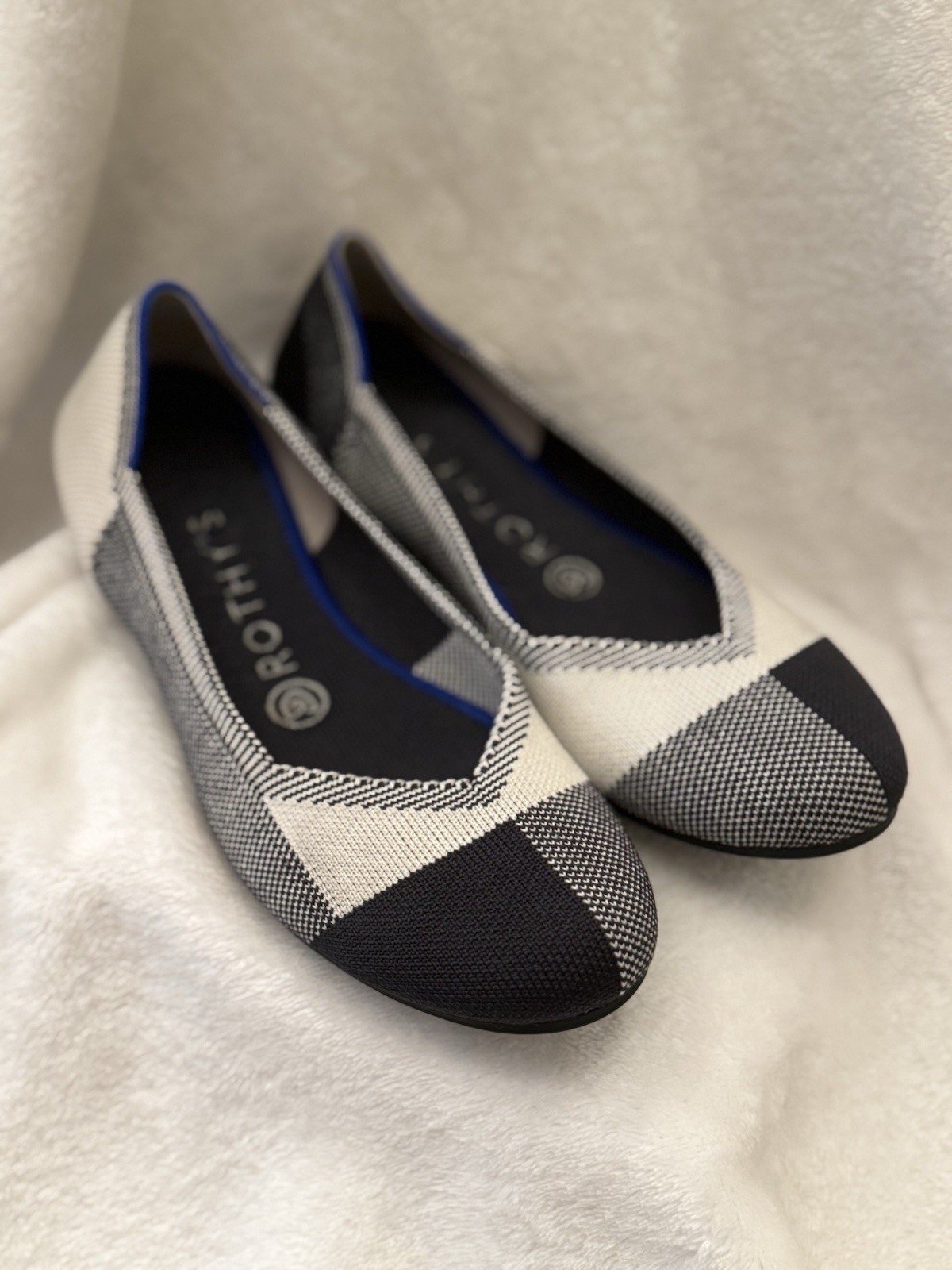 Rothy’s Women’s Ballet Flats Colorblock Knit Cap Toe Slip On US 7