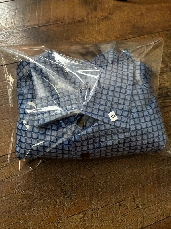 Tasso Elba Men’s Blue Checked Grid Pattern Button Up Shirt Size M