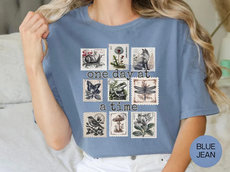 One Day At Time Comfort Tee Vintage Style Shirt Inspirational Gift Top