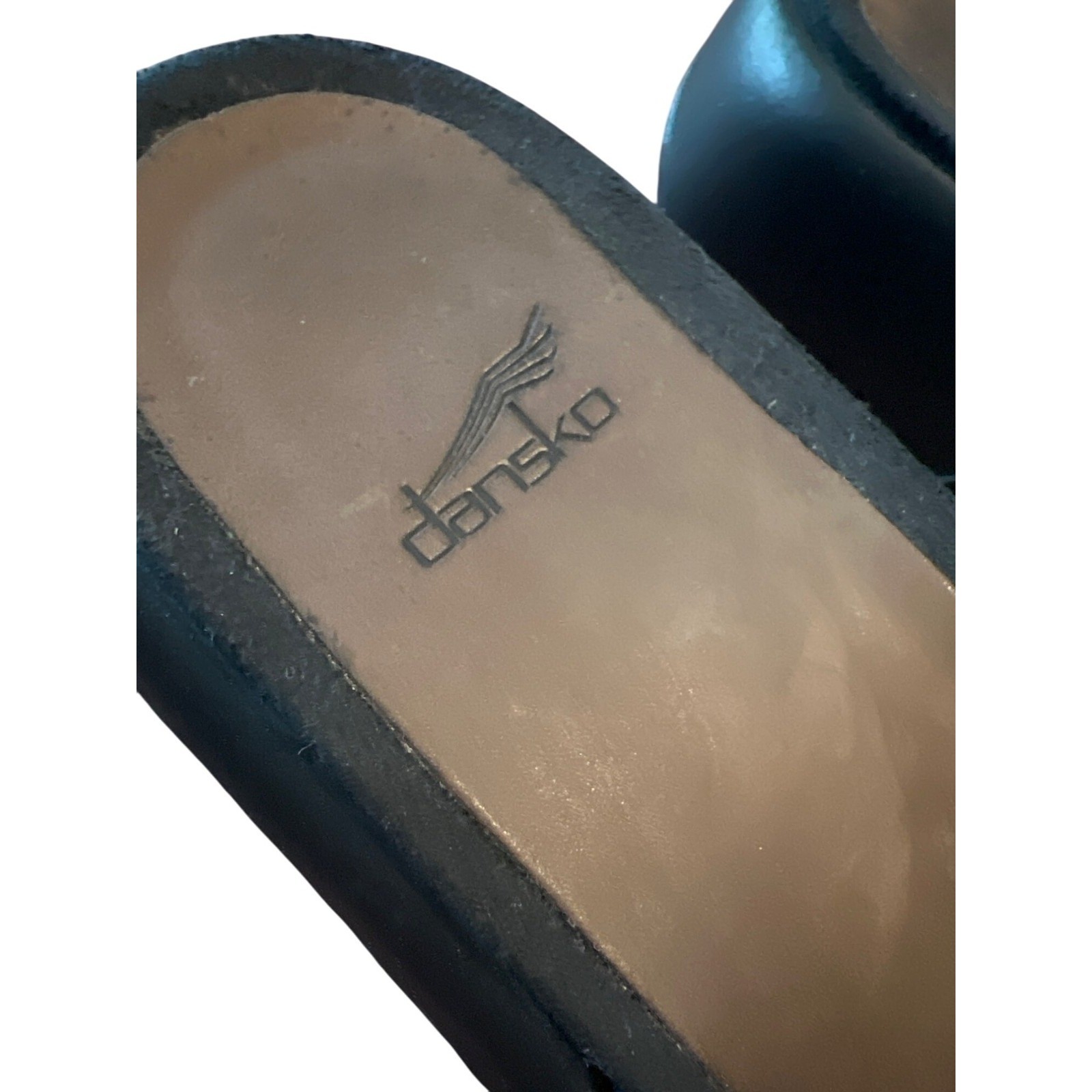 DANSKO Quilted Double Strap Leather Slip On Comfort Slide Wedge Sandal 8.5-9