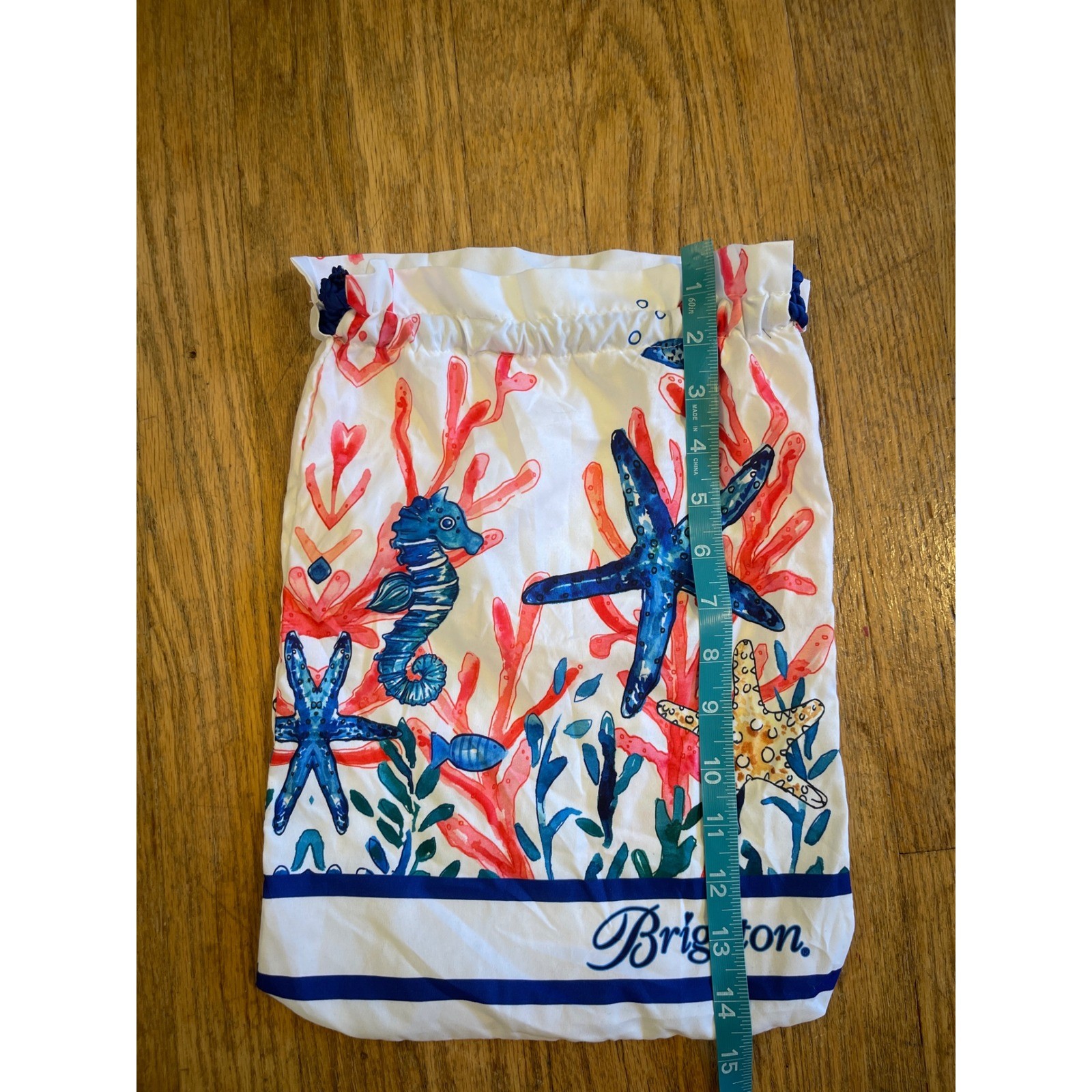 Brighton Travel Dust Bag Vacation Resortwear Coastal Seahorse Starfish Beach