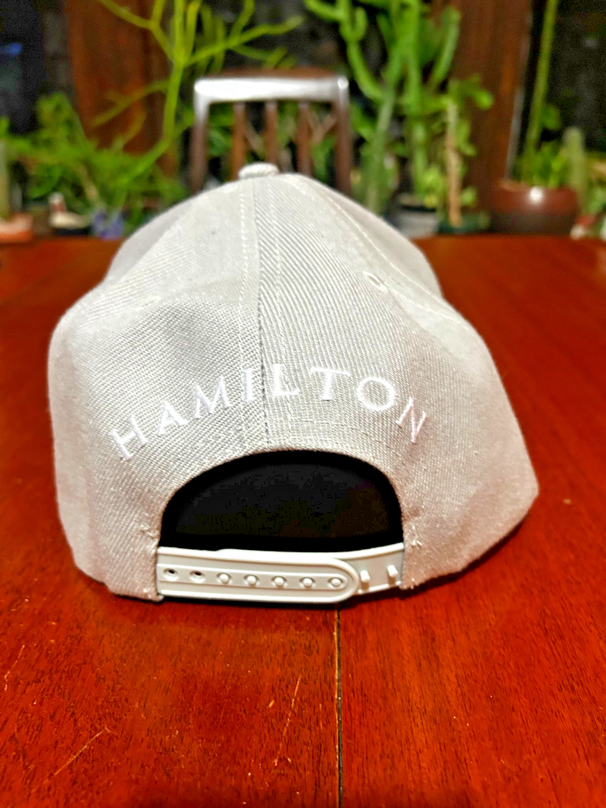A. Burr Snapback Hat Gray One Size Adjustable Embroidered Hamilton Musical