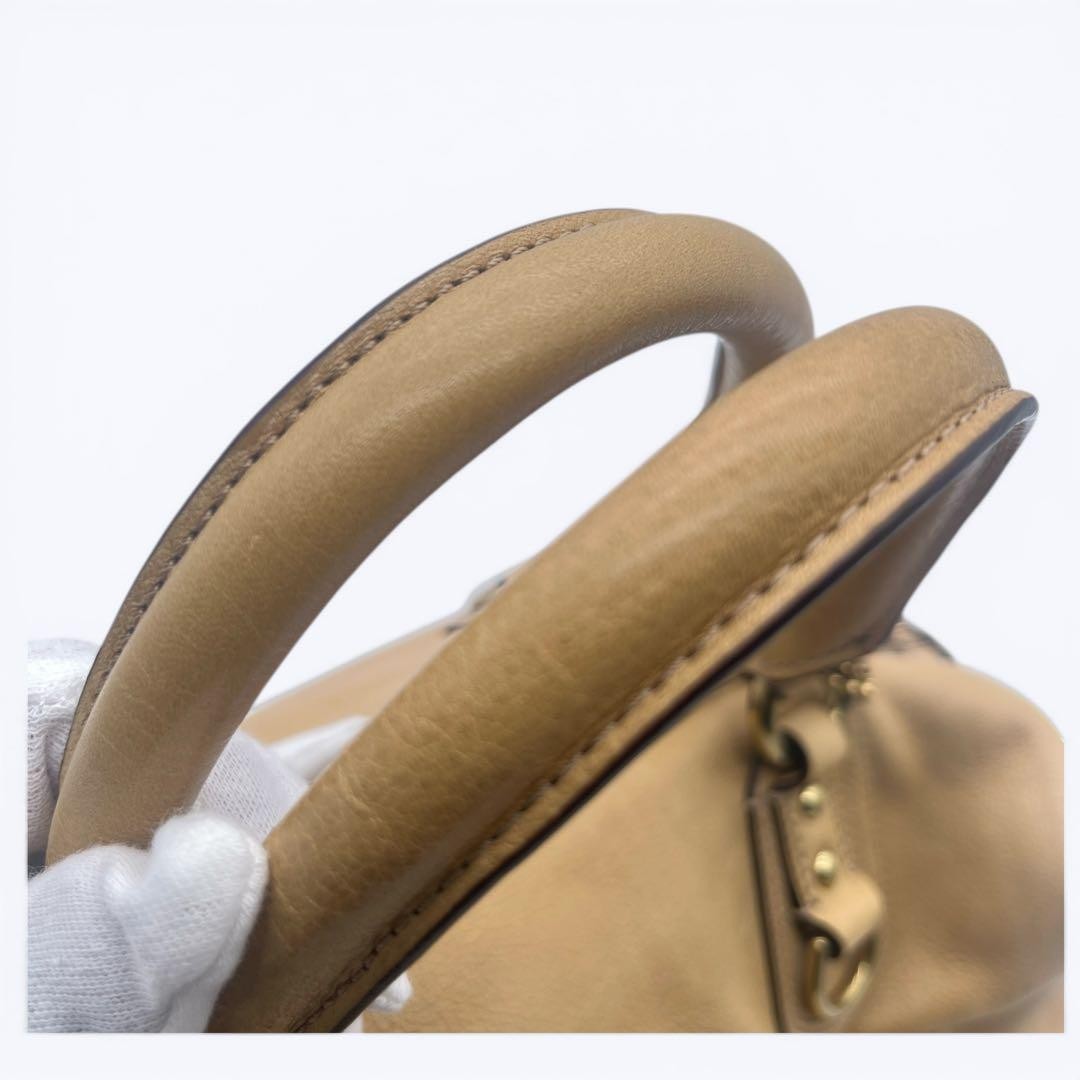 COACH Madison Sabrina 2WAY Shoulder Bag Large Capacity Handbag Beige
