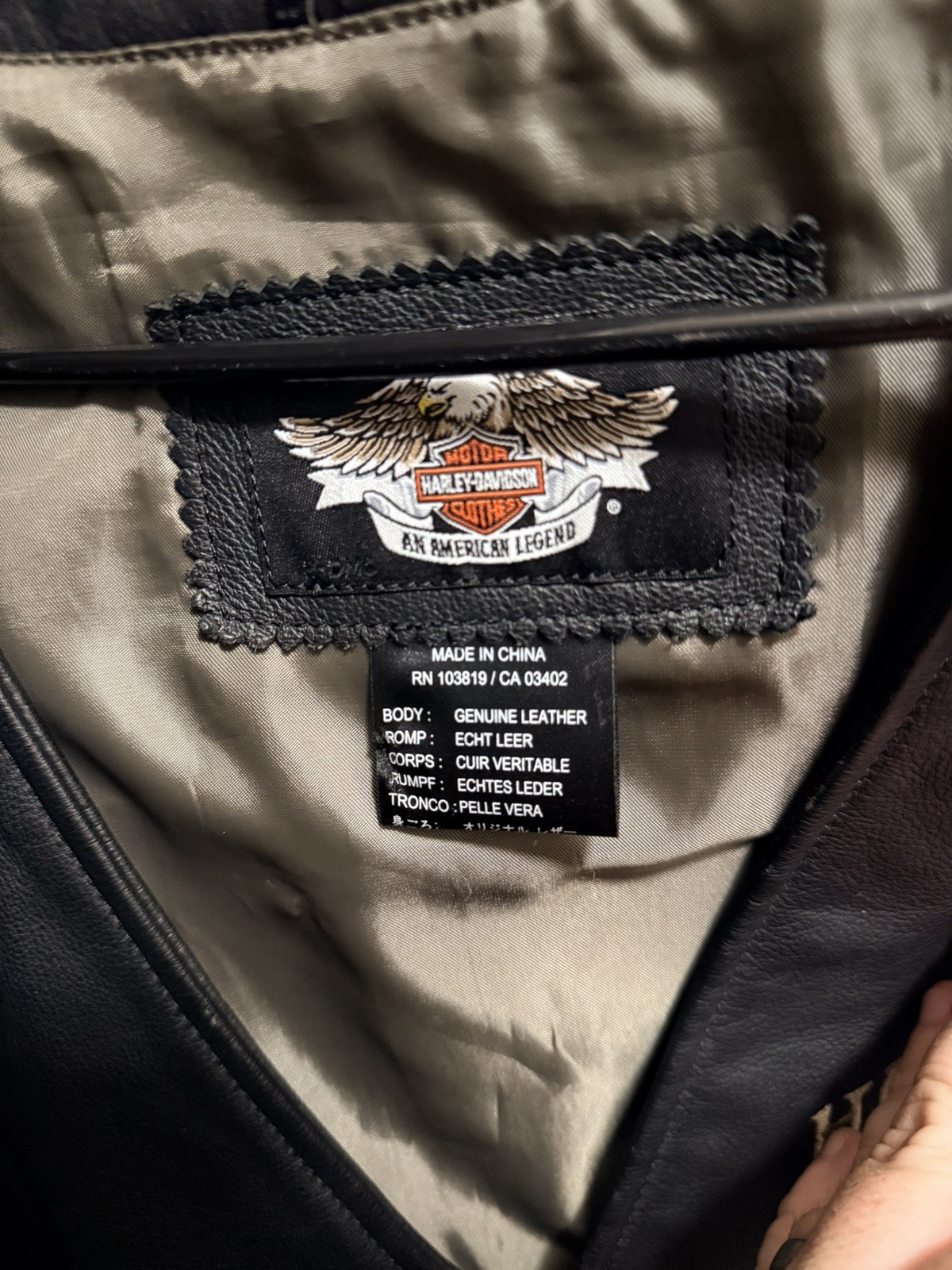 Vintage Harley Davidson X-LARGE Willie G Skull Winged Leather Motorcycle Vest