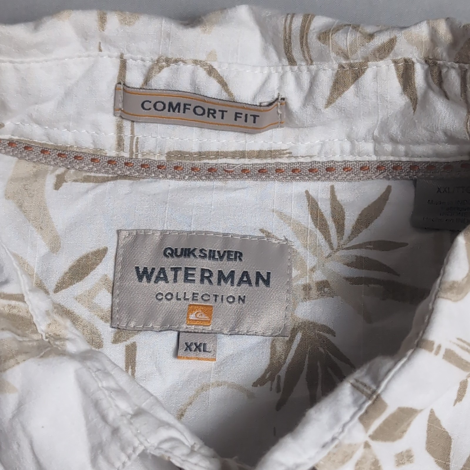 Quiksilver Waterman Collection Shirt Mens XXL Hawaiian Fishing Tropical Comfort