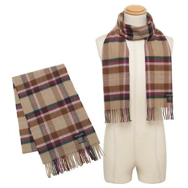 SALE JOSHUA ELLIS Scarf Rectangular Lambswool Checked BEIGE GREEN PINK BLUE NEW