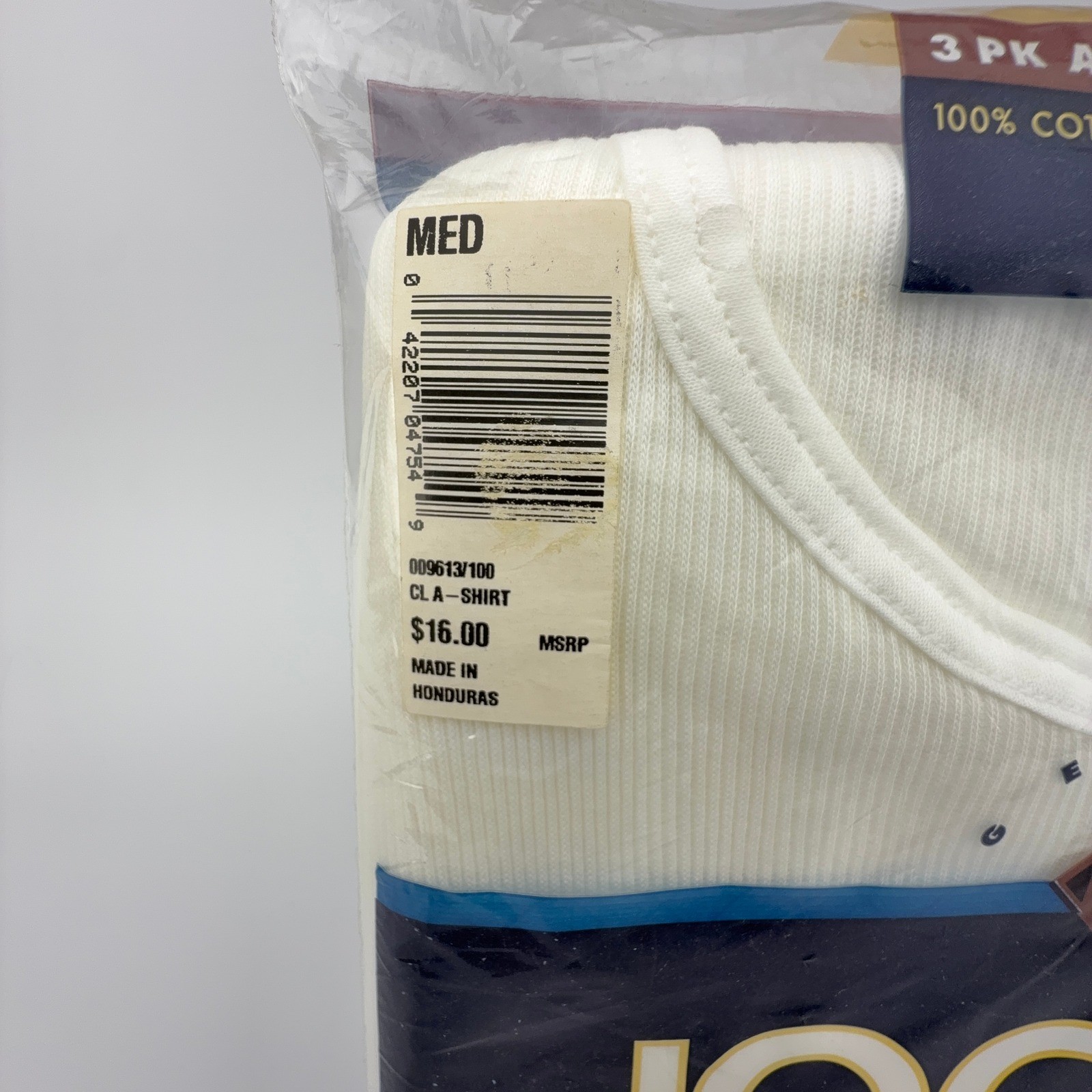 Jockey Classic Men 3 Pack A-Shirt Ribbed Tank Top White 100% Cotton Med 9613 VTG