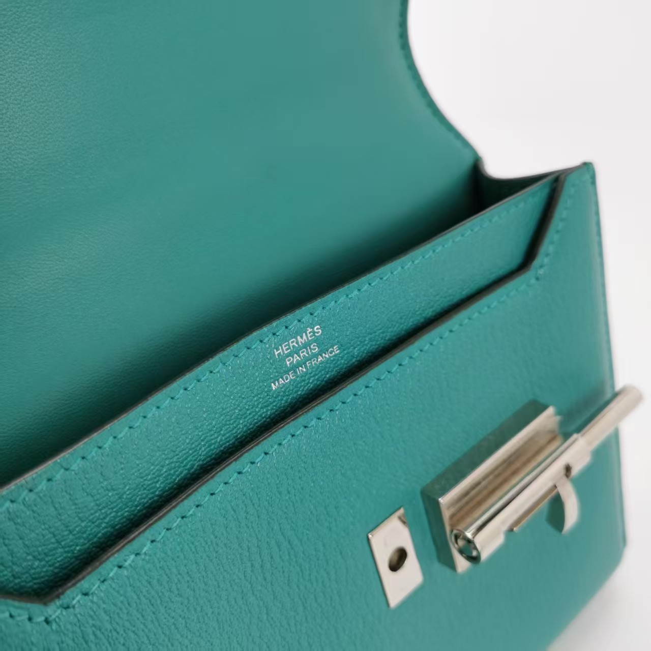 Hermes Verrou Mini 17 Chevre Chamkila Menthe Z6 Green Silver Hardware PHW Auth