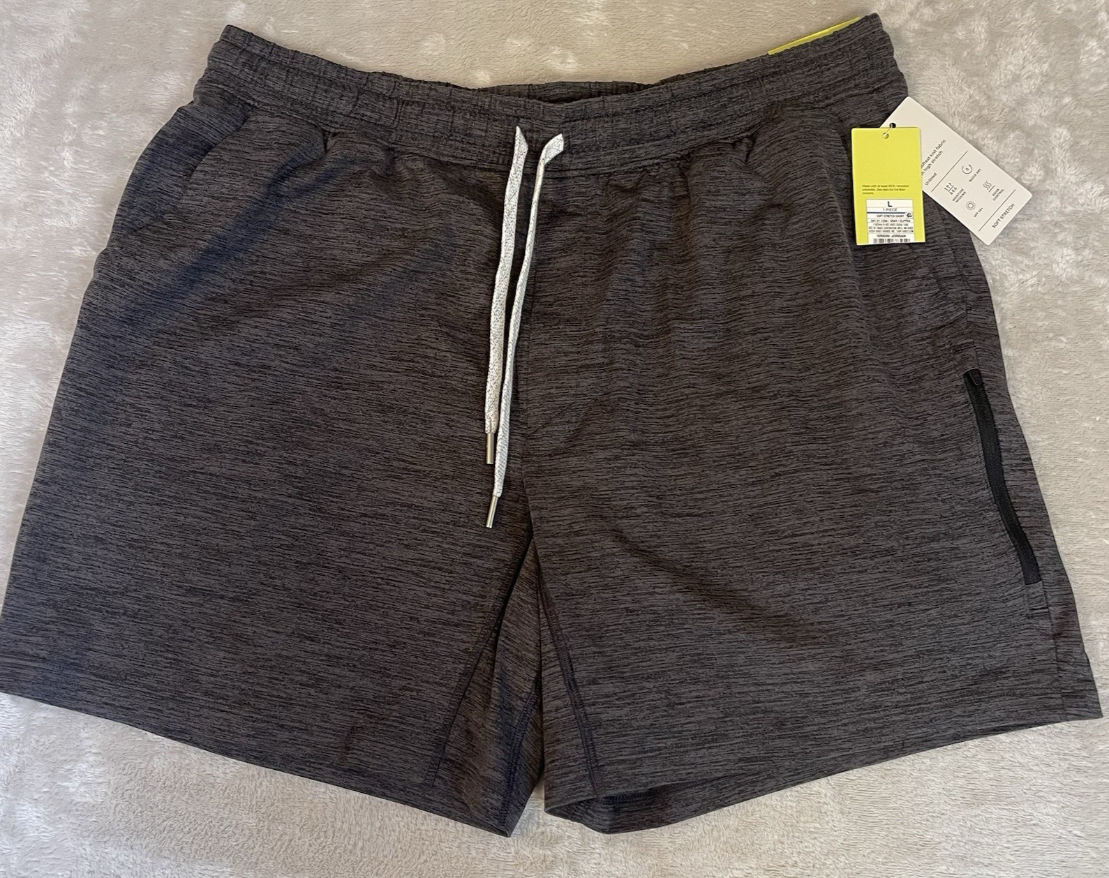 All In Motion Soft Stretch Shorts Men’s Gray Large Active Summer Wear Soft Comfy
