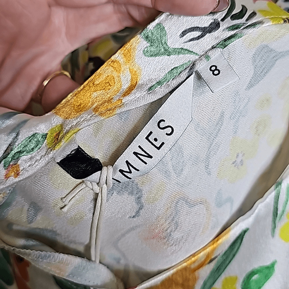 NWT Omnes Tessa Crossback Top Bouquet Floral Print White 8