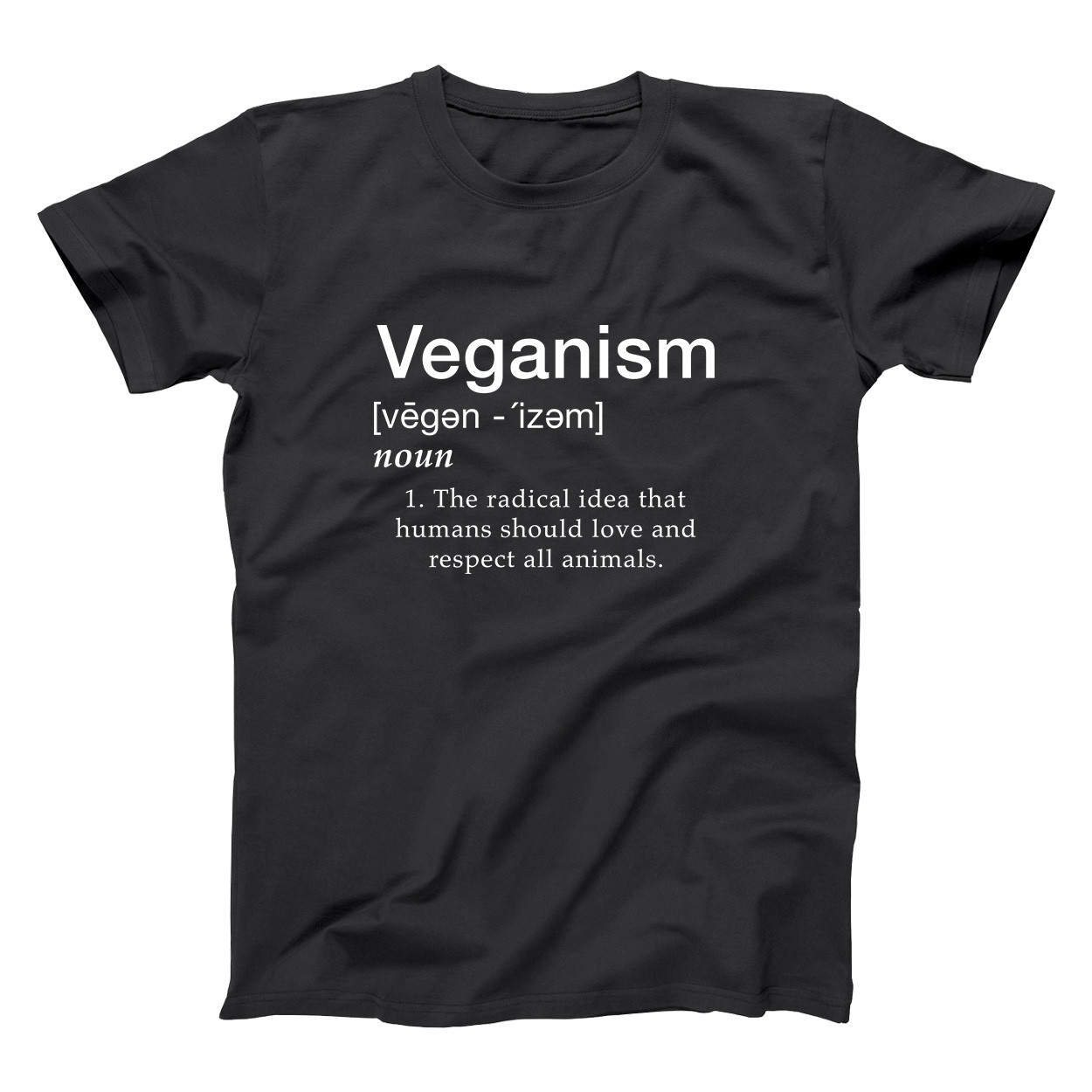 Veganism Funny Definition Vegan Pride Love Cute Black Basic Men’s T-Shirt