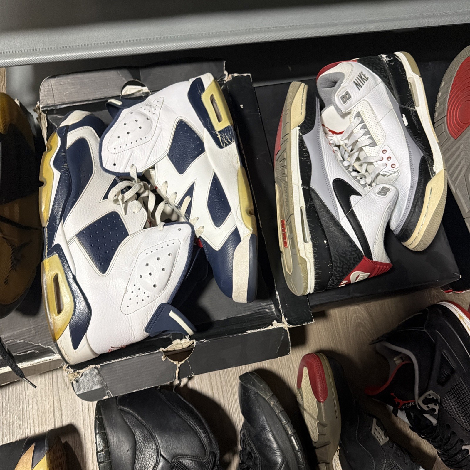 Air Jordan Bundle Lot 10 Pairs For Restoration Vintage OG Box Sizes 10-14 Bred