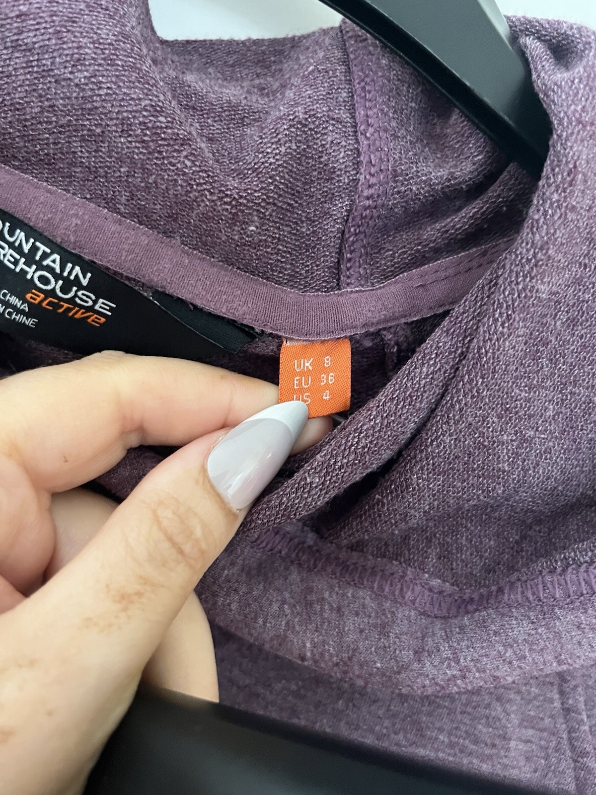 Mountain Warehouse Active Purple Marl Hoodie UK 8 Sports Gym Casual Pullover
