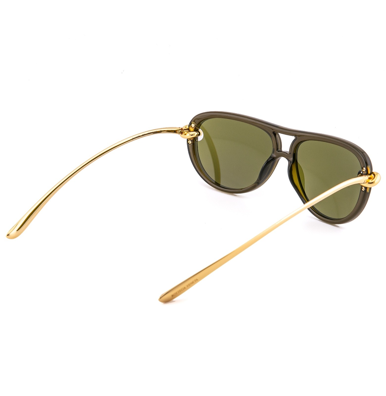 BOTTEGA VENETA 1418 KNOT Pilot BV1418S Gold Green Unisex Metal Sunglass 003